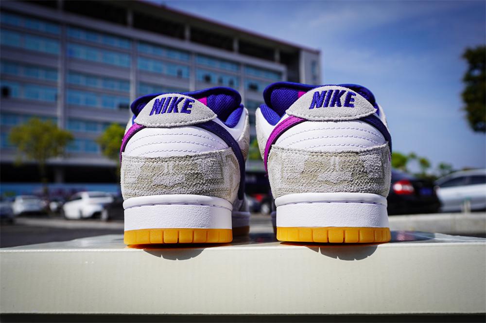 PK God Rayssa Leal x Nike SB Dunk Low Pure Platinum and Vivid Purple retail materials ready to ship